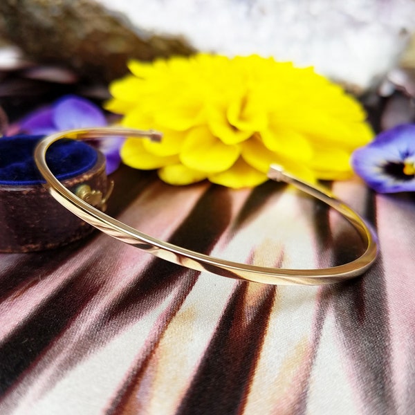 Womens Gold Torque Bangle Etsy UK