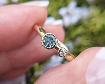 Aquamarine online bezel ring