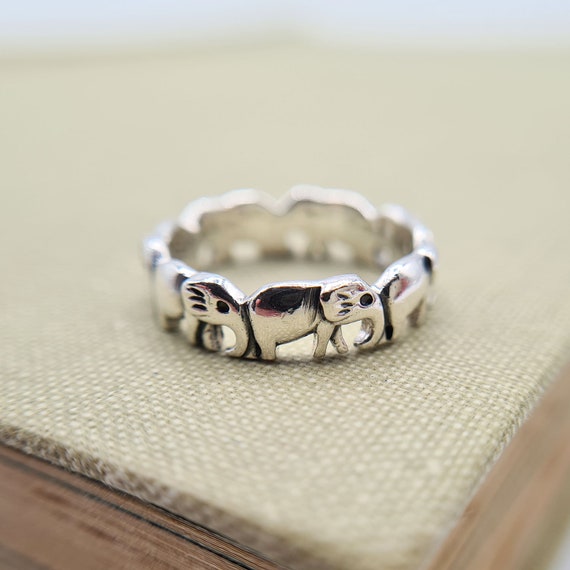 Bague troupeau d elephants en argent sterling Bijoux Bague Elephant Femme Etsy France