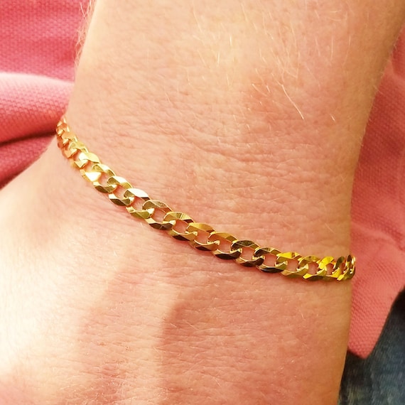 Second Hand 9ct Yellow Gold Heavy Curb Bracelet - thbaker.co.uk