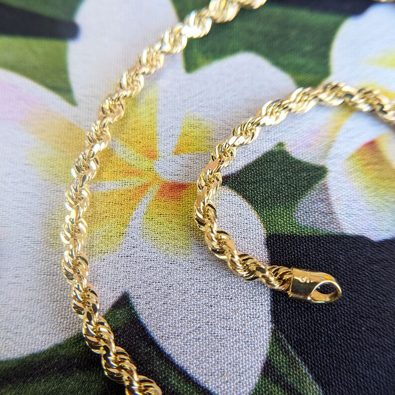 Gold Rope Chain Anklet UK Women's 9ct Yellow Gold Anklet Etsy UK