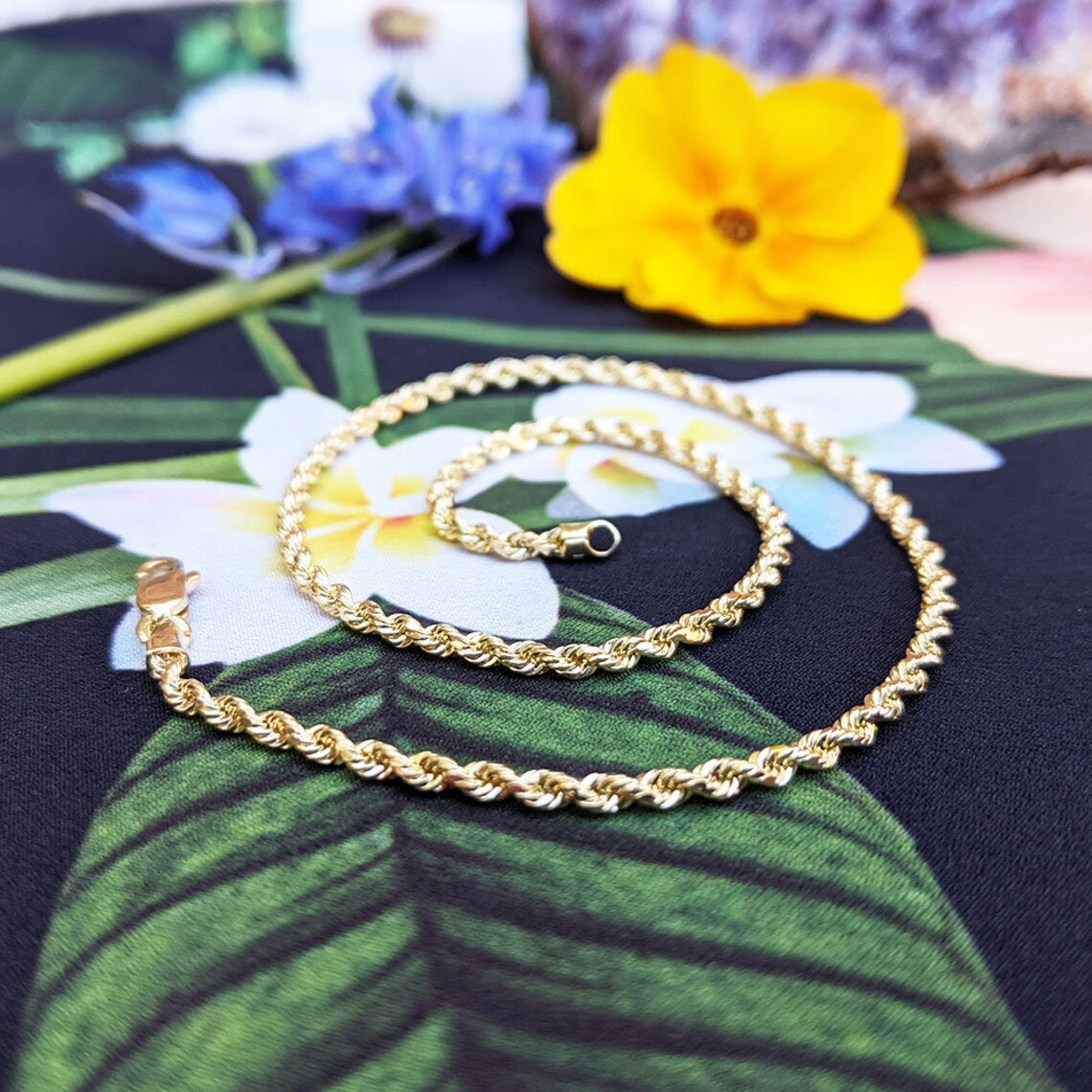 Gold Rope Chain Anklet UK Women's 9ct Yellow Gold Anklet Etsy