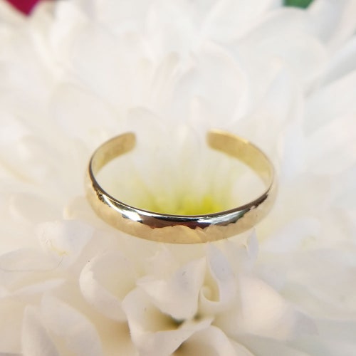 Solid 9ct Yellow Gold Triple Band Design Toe Ring Adjustable Etsy UK