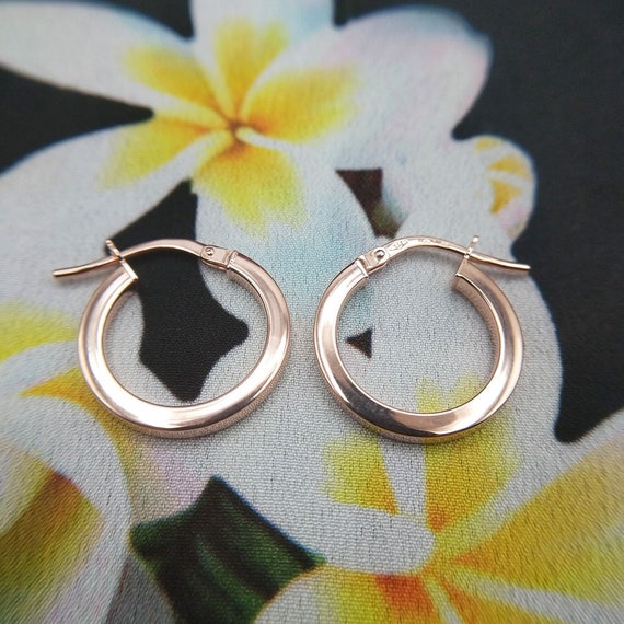 9ct rose gold hoop hotsell earrings