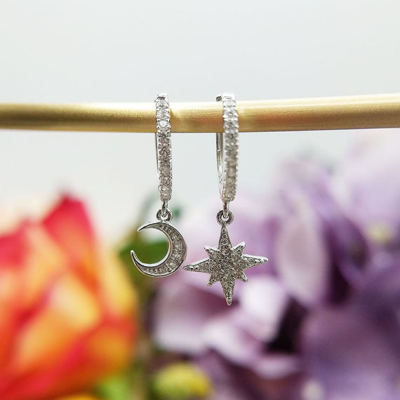 Moon and sale star earrings dangle