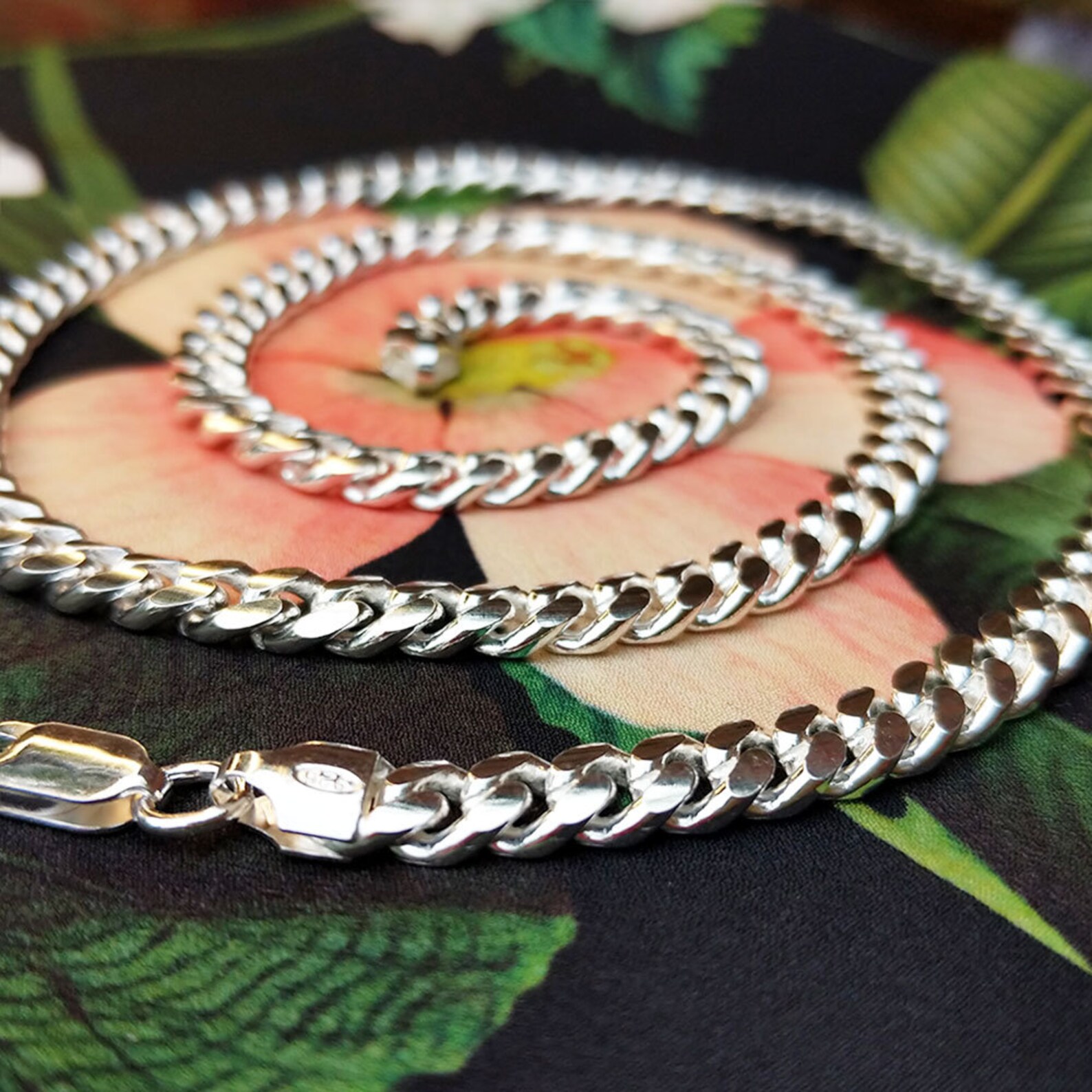 Old English Jewellers Sterling Silver 925 Miami Cuban Curb Chain Necklace - 6mm, Box Clasp, Full UK Hallmarks, Made In Italy