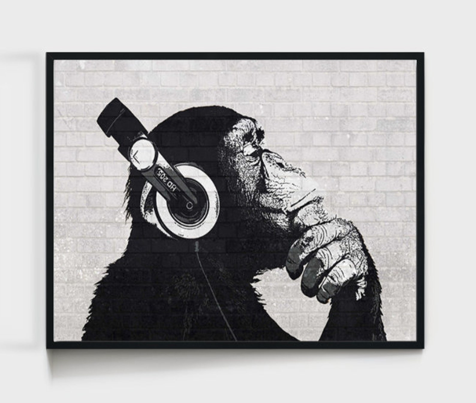 DJ Monkey Wall Art Print Framed or Unframed Home Decor Etsy UK