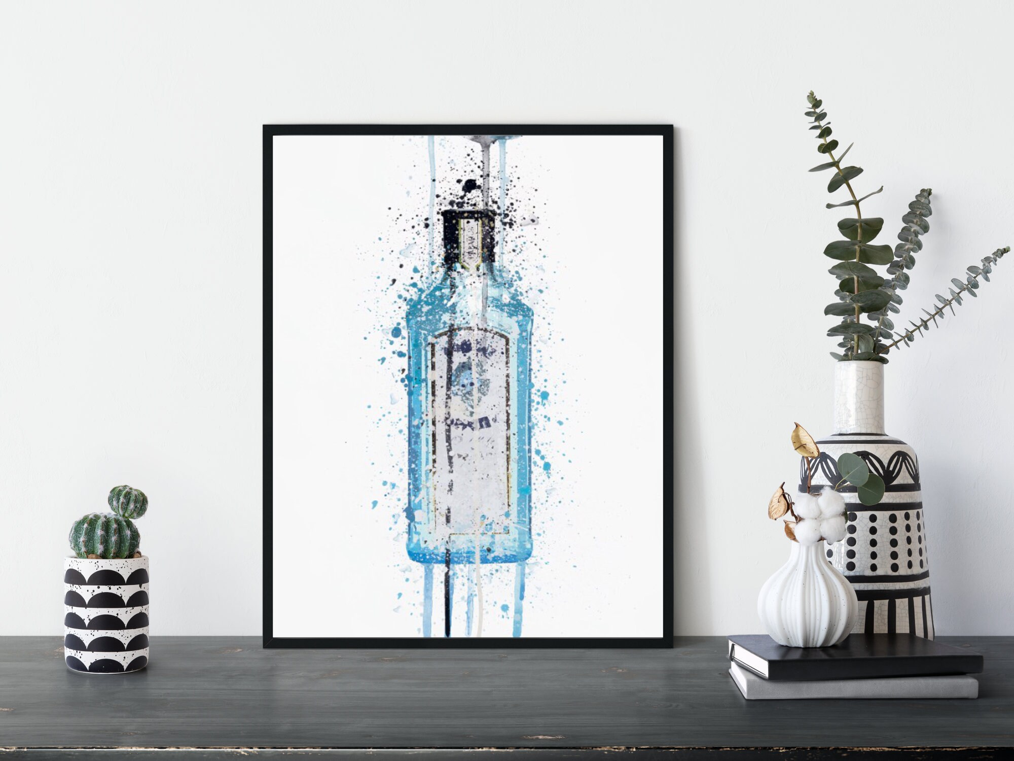 Abstract Gin Wall Art Print Framed or Unframed Home Etsy