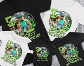 Minecraft Birthday Shirt Etsy