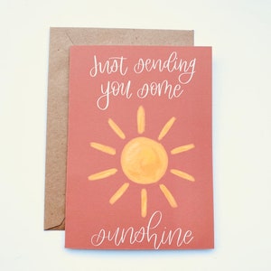Biglietto d'auguri / Invio Dio Sunshine / 5"x7" Carta con busta inclusa / Vuoto All'interno / Stampato su Thick Cardstock / Encouragement Love Sun