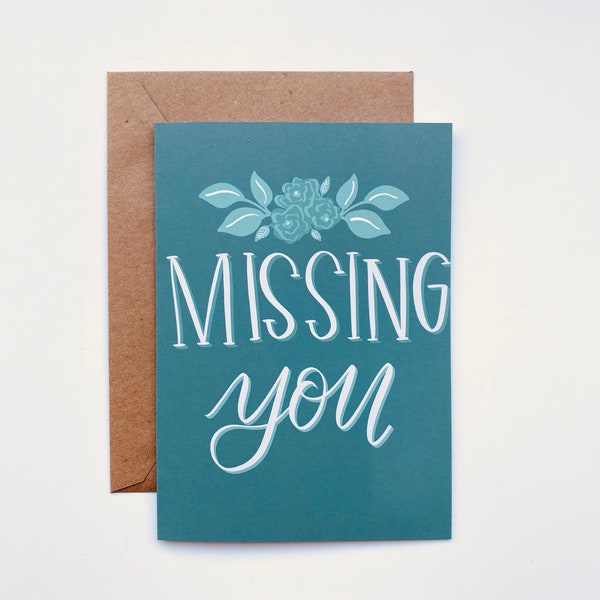 Greeting Card | Missing You | 5”x7” Card with Envelope Included | Blank Inside | Printed on Thick Cardstock | Pandemic Covid Distance