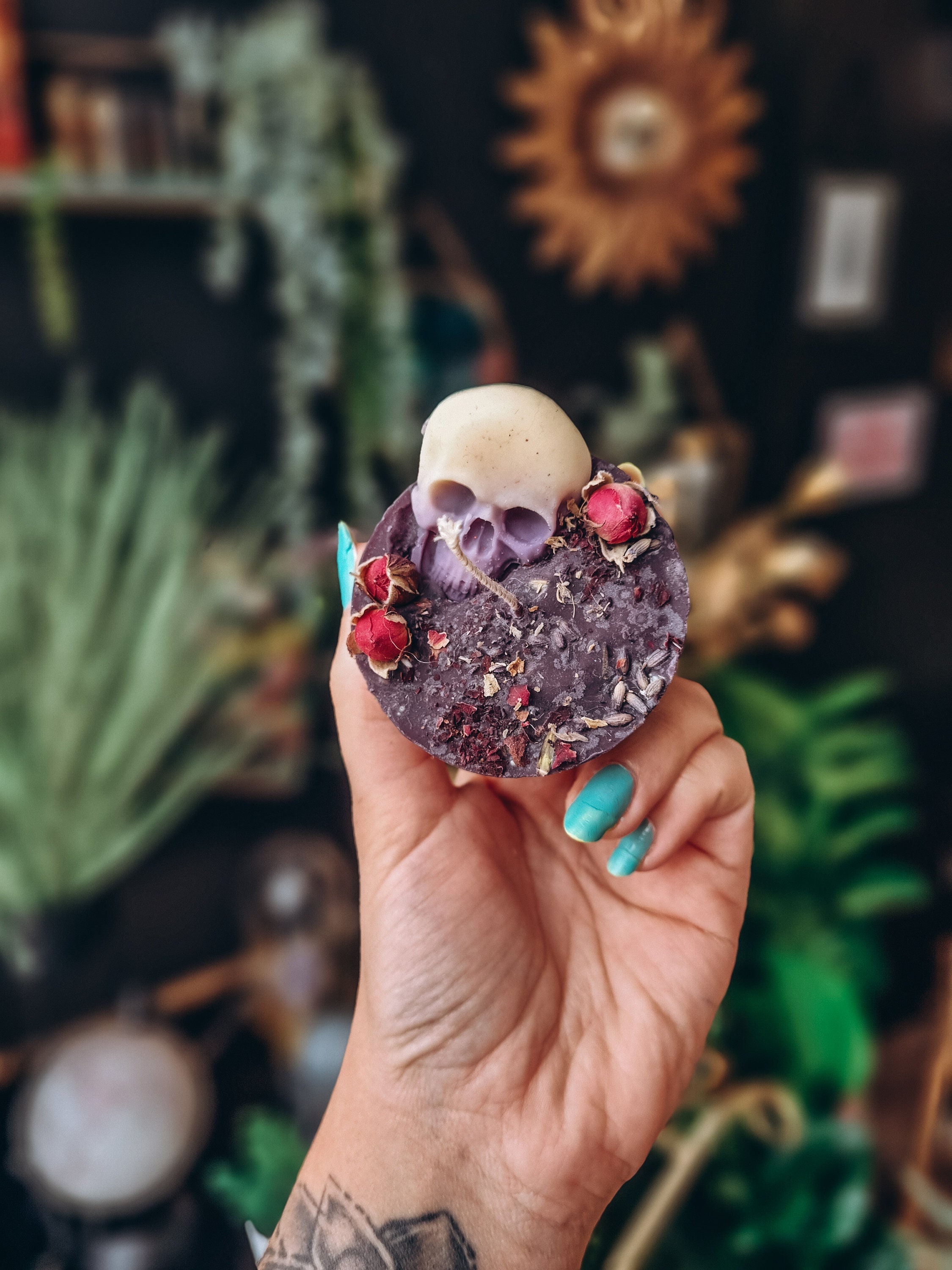 Bougie Skull Myrtille - Cire Végétale, Vegan