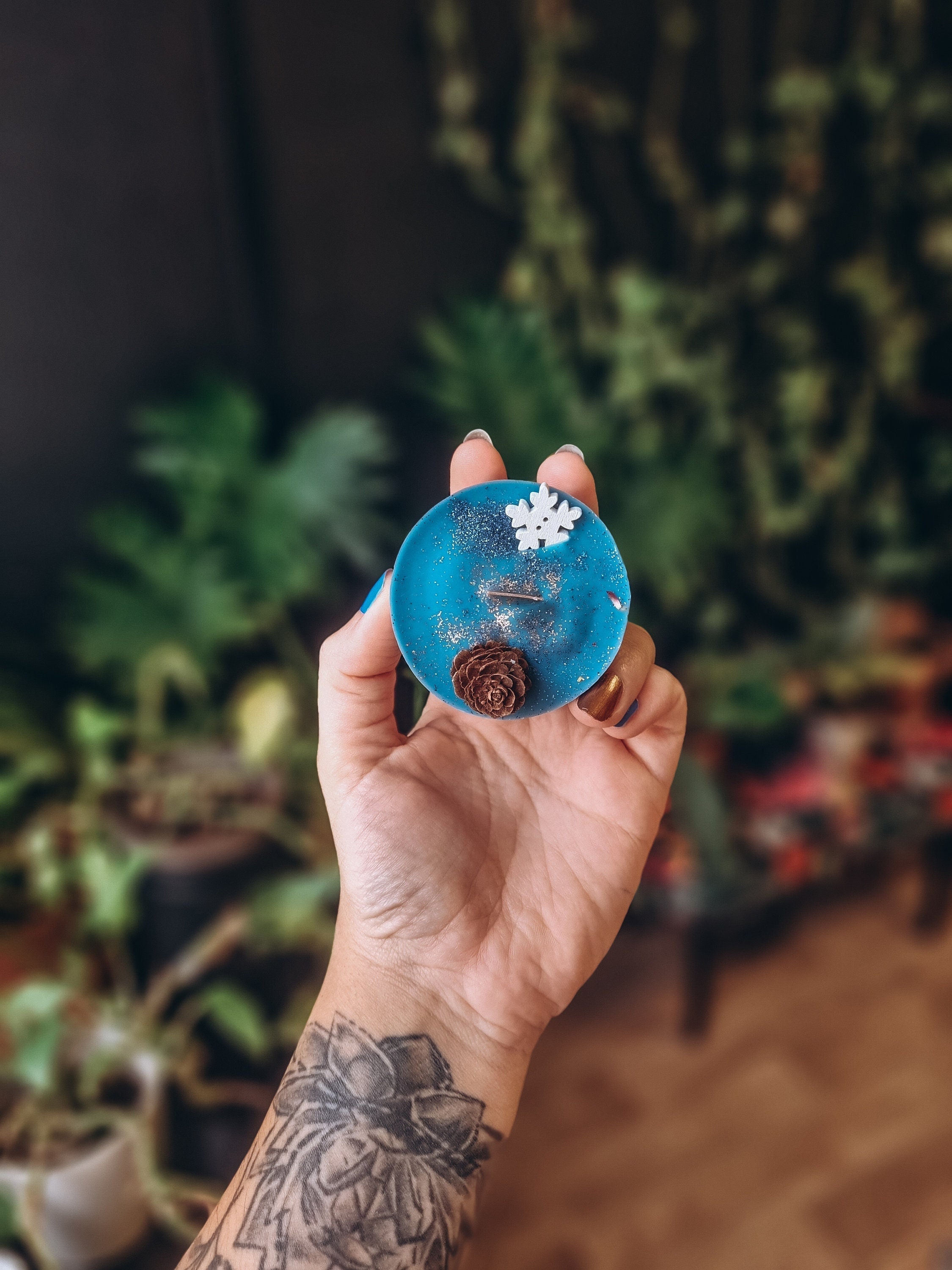 Bougie Ronde Crépitante - Cire Végétale, Vegan