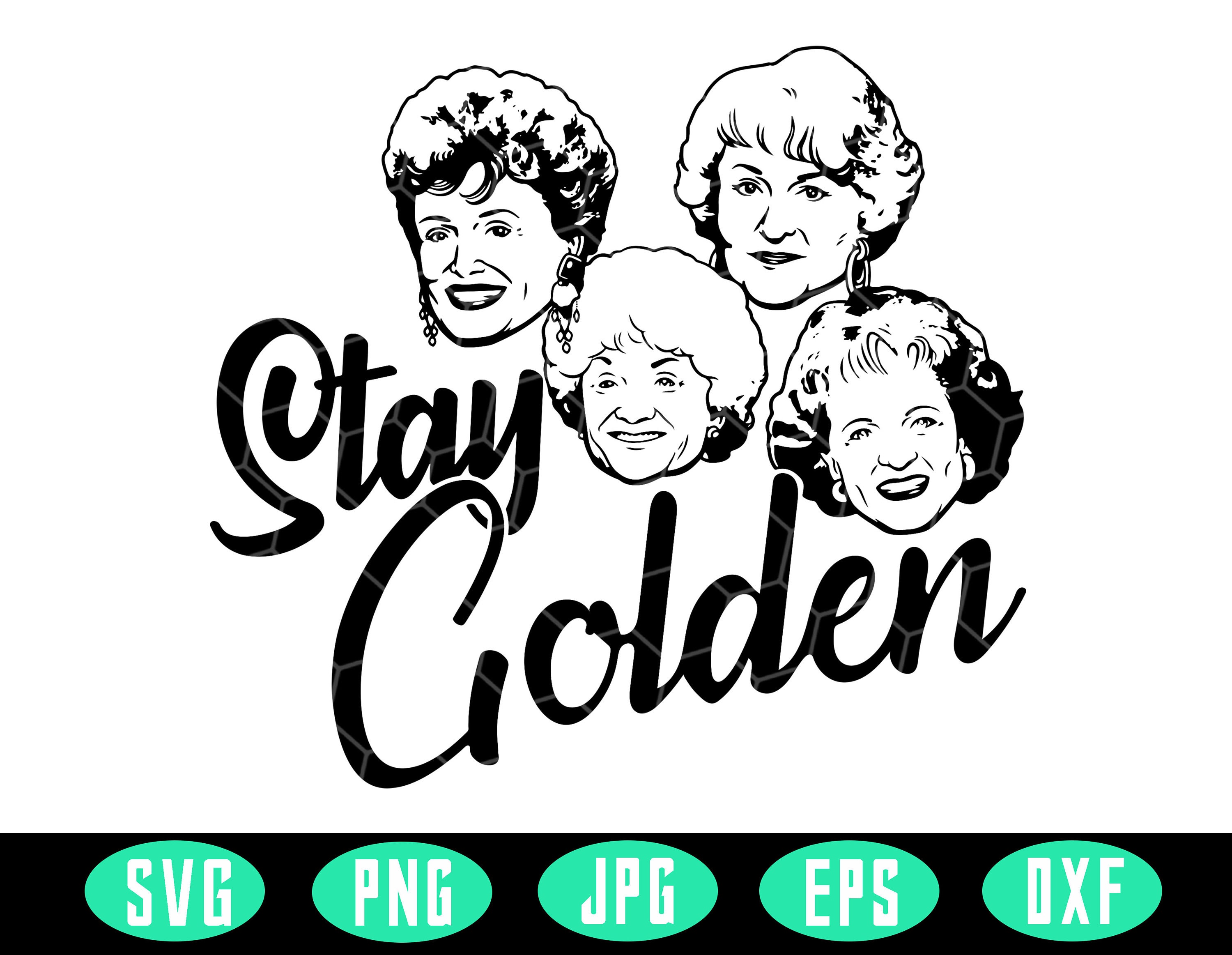 Golden Girls Bumper Sticker - Stay Golden Vinyl Decal 5 Inch For Cars & Laptops