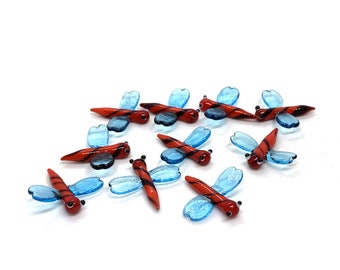 Glasmosaik med trollsländamotiv, ca 25x25x5mm