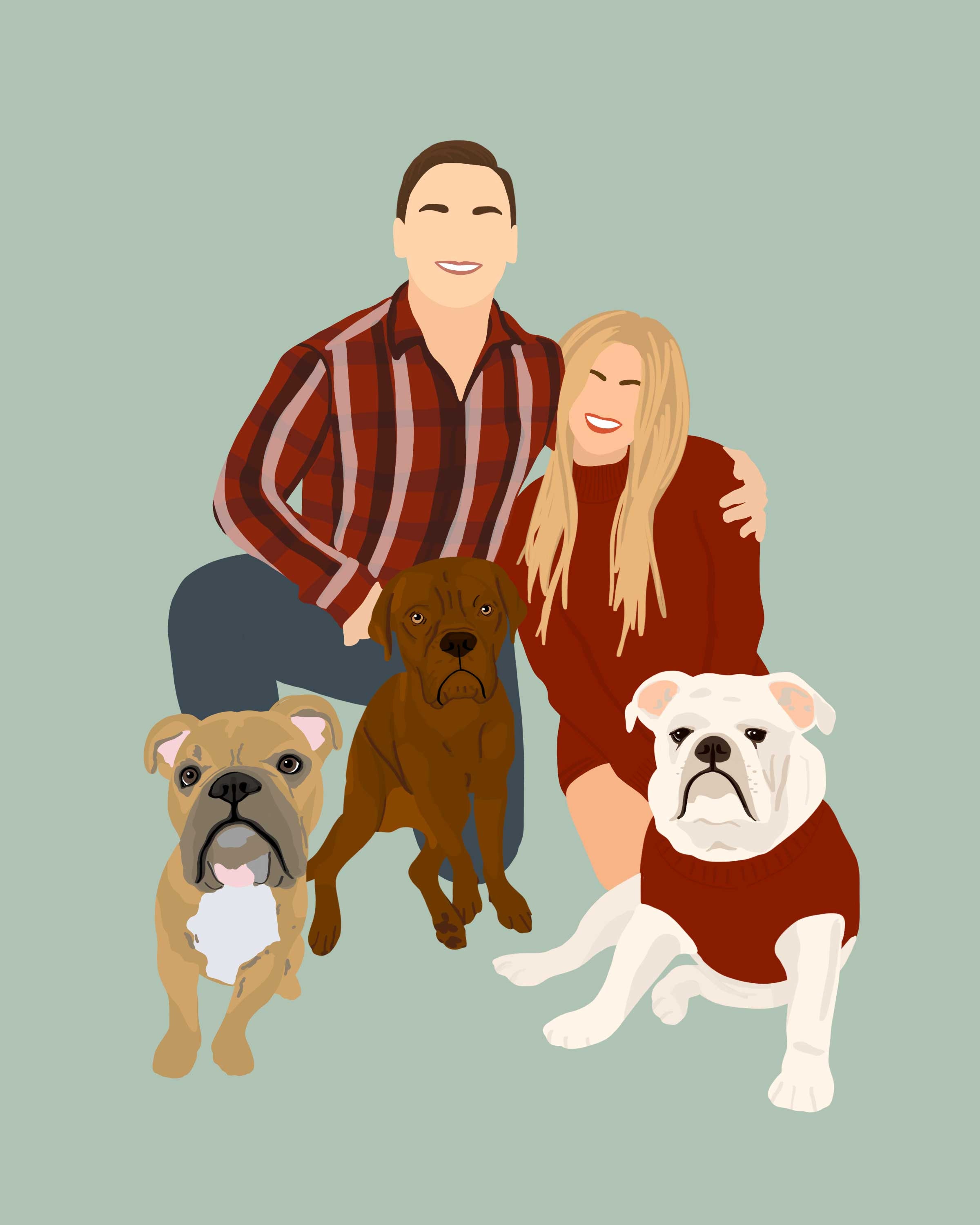 Custom Pet Portrait Digital Pet Illustration Cat Portrait Etsy