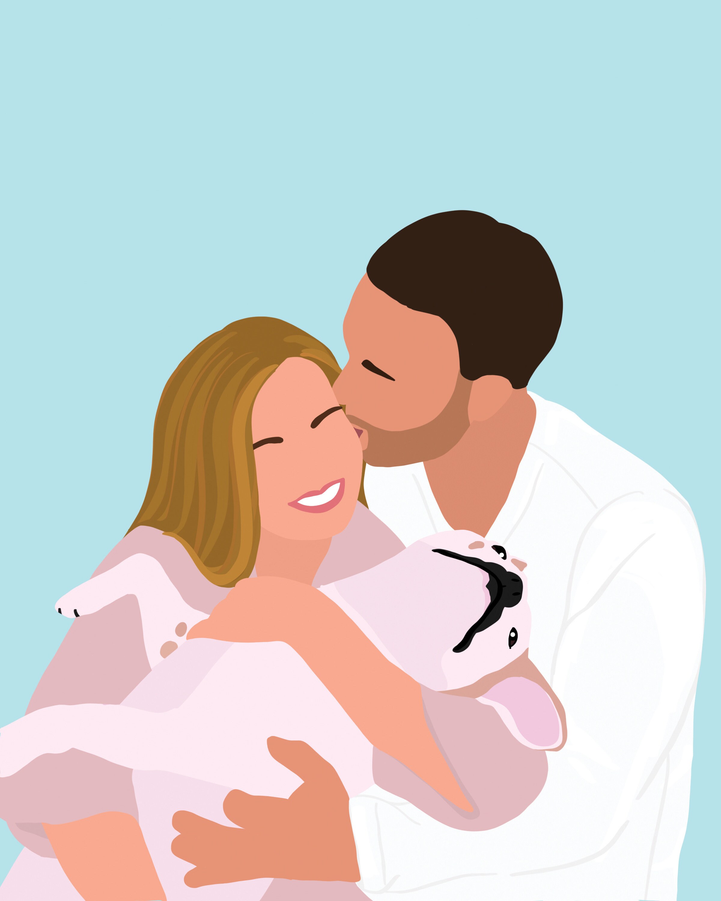 Custom Pet Portrait Digital Pet Illustration Cat Portrait Etsy