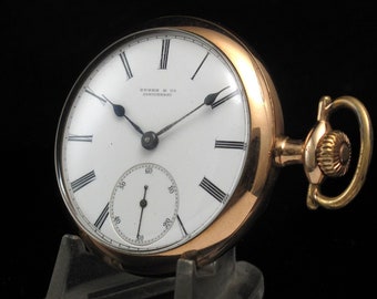 Vintage Patek Philippe Pocket Watch: 1882 Gold Plated Duhme & Co Dial