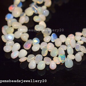 Äthiopische Opal Glatte Briolette Form Perlen 5X7-7X10mm Ethiopian Opal Plain Birne Perle Opal Plain Tropfen Perlen Mix Feueropal Perlen 16 Zoll
