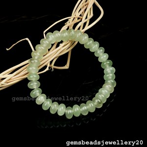 Bracciale in pietra preziosa prehnite verde Pietra preziosa rondelle lisciaGioielli fatti a mano, bracciale elasticizzato 8-9MM / gemmeperlinegioielli20e