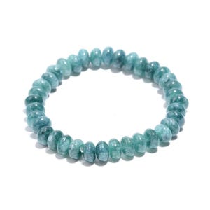 Rare Grandidierite Bracelet, Grandidierite Quartz Smooth Rondelle Beaded Gemstone Bracelet, 8mm Madagascar Grandidierite Jewelry Bracelet