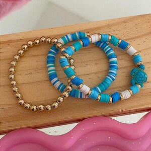 Beachy Turtles Beaded Bracelets Set Spring Summer Bracelets Stack
