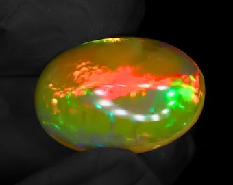 Natural Ethiopian Welo Opal Cabochon  9.60 Ct – AAA Multi Fire Oval Loose Gemstone for Jewelry Making & Collectors