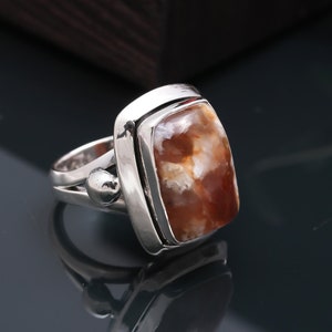 Peach Jasper Ring, Handmade Silver Ring, Brwon Jasper Ring, Jasper Ring, 925 Sterling Silver Jasper Ring, Gemstone Ring, Jasper Jewelry