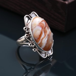 Antique Zebra Jasper Ring, Multi Zebra Jasper Ring, Handmade Silver Ring, 925 Sterling Silver Jasper Ring, Gemstone Ring, Christmas Gift