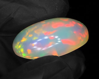 Natural Ethiopian Welo Opal Cabochon 6.10 Ct – AAA Multi Fire Oval Loose Gemstone Gift for Birthstone & Gift for her