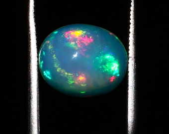 Top Quality Ethiopian Welo Opal Cabochon 3.50 Ct – AAA Multi Fire Natural Oval Gemstone for Jewelry & Collectors, Gift for Him