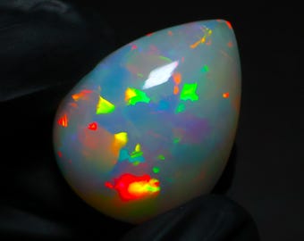 Natural Ethiopian Welo Opal Cabochon 22.65 Ct Rainbow Fire Oval Loose Opal Gemstone Jewelry Making Stone October Birthstone