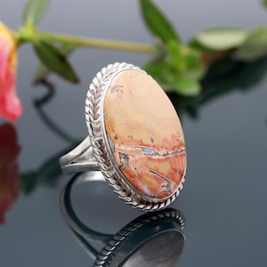 Malignant Jasper Silver Ring - Handcrafted Statement Jewelry for a Stylish Christmas Gift