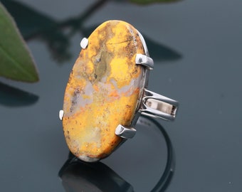 Jasper Ring, Malingano Jasper, Handmade Silver Ring, 925 Sterling Silver Ring, Statement Ring, Gift for her, Jasper Jewelry, Christmas Gift