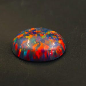 Belo Opal 8.55 Ct | Lab-Created Multicolor Fire Opal Oval Cabochon | Synthetic October Birthstone | Jewelry Making Gift for her