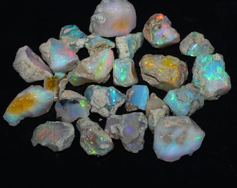100% Natural Ethiopian Opal Rough Welo Opal for Jewellary Making AAA Opal Gemstone Multifire Opal Size - 5MM to 12 MM