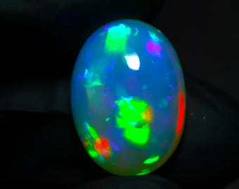 Natural Ethiopian Welo Opal Cabochon 19.30 Ct Oval Loose Opal Gemstone Rainbow Fire Jewelry Making Stone Gift for Birthstone