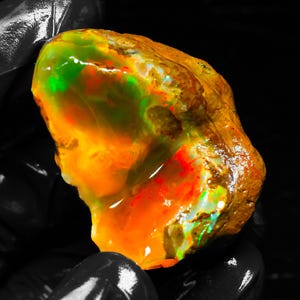 Natural Ethiopian Welo Opal Rough 148.00  Carat – Rainbow Fire Opal Specimen – Spiceman Opal Rough – Multicolor Play of Color