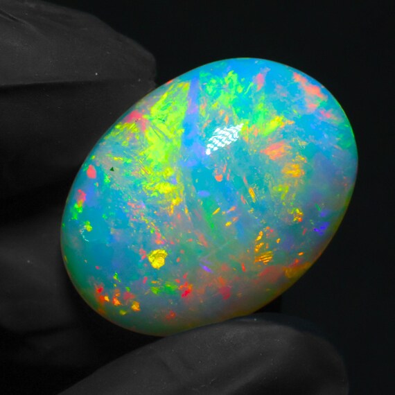 Natural Ethiopian Welo Opal Cabochon 19.50 Ct | Fire Opal Gemstone | Oval Loose Opal for Jewelry Making |October Birthstone
