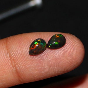 Exquisite 4x5 MM AAA Black Ethiopian Opal – Mystery and Elegance Gift for her & Gift for Him