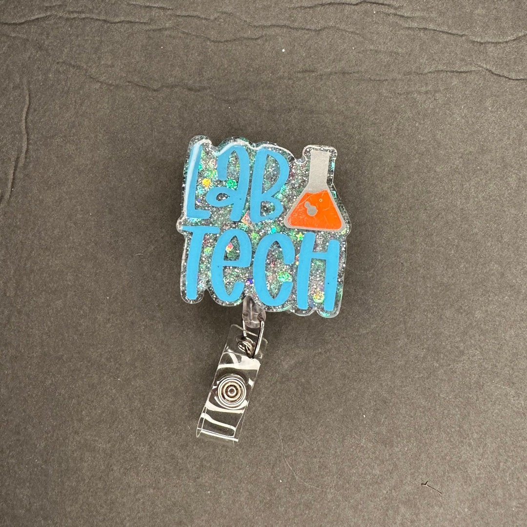 Lab Tech Retractable ID Badge Medical Badge Reel Laboratory Etsy Canada
