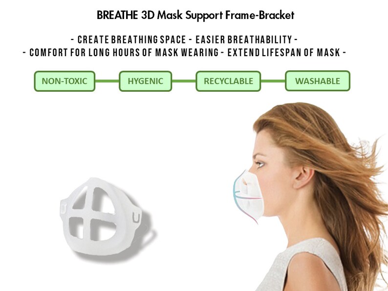4pack Face Mask Support Frame, Silicone Face Bracket for Mask