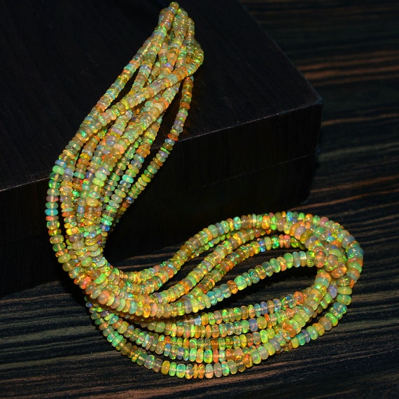 37 Cts Opal Strand Necklace Top Quality Ethiopian Beads Necklace