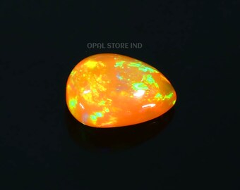 Gorgeous Natural Ethiopian Opal , Gemstone Opal , Loose Opal Cabochon , 2.4 Carat , Pear Smooth Gemstone , Welo Fire Opal , Gift For her