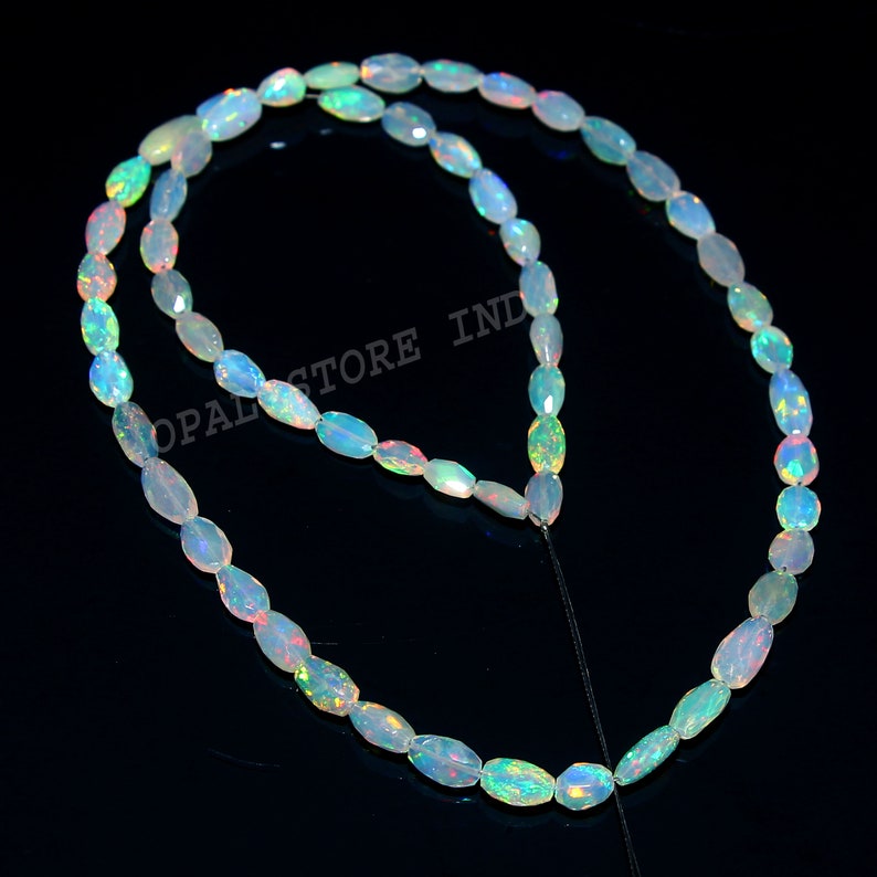 100/%Natural Ethiopian Opal Beautiful Necklace Color Gemstone Opal October Birthstone Sparky Fire Opal Beautiful Beads Necklace ++