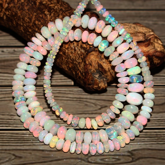 3 X 7 MM Size Beads 51 Cts AAA Natural Ethiopian Opal Beads Smooth