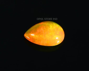 Natural Ethiopian Opal , Pear Smooth Cabochon , Welo Fire pear Cabochon , 1.95 Carat , Loose Gemstone , Jewelry making Opal , Gift for Her