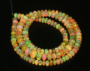 Peach Green Beaded Necklace, Multicolor Statement Necklace, Handmade Boho Jewelry, Colorful Artisan Bead Necklace, Gift for Her