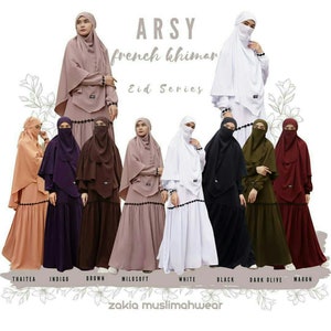 Arsy Transformer French Khimar Abaya Half Niqab Veil Premium Woolpeach Simple Elegant Muslimah Dress Jilbab Instan Hijab Women Fashion