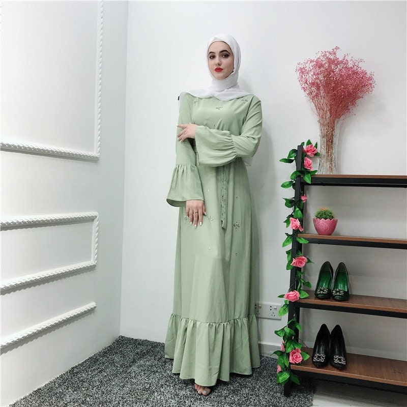 Muslim Girls Kids Long Sleeve Abaya Dress Islamic Hijab Kaftan Maxi Robe 4Color Muslim Girls Kids Long Sleeve Abaya Dress Islamic Hijab Kaftan Maxi Robe 4Color